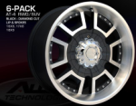 chrome rims, custom rims 6-Pack Black and Machine lips