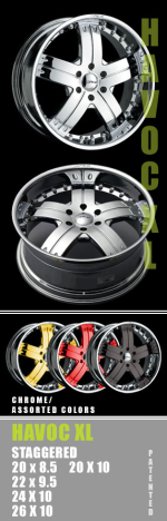 chrome rims, custom rims Havoc Xl