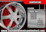 chrome rims, custom rims Serpentine