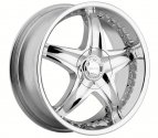 The Akuza Phiz chrome wheel is a wonderful wheel to have. When you wake up in the morning you will love to see this wheel on your vehicle. This wheel has a deep lip and the 5 spokes this wheel will chop the streets hard.
