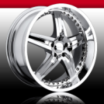 This is a beautiful wheel. When you wake up in the morning you will love to see this wheel on your vehicle. This wheel has a deep lip with the rivets to accent the wheel and with the 5 spokes and exposed lugs this wheel will chop the streets hard.