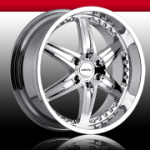 This is a beautiful wheel. When you wake up in the morning you will love to see this wheel on your vehicle. This wheel has a deep lip with the rivets to accent the wheel and with the 6 spokes and exposed lugs this wheel will chop the streets hard.
