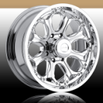 This is a beautiful wheel. When you wake up in the morning you will love to see this wheel on your vehicle. This wheel has a deep lip with the rivets to accent the wheel and with the 8 spokes and exposed lugs this wheel will chop the streets hard.