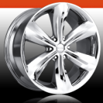 This is a beautiful wheel. When you wake up in the morning you will love to see this wheel on your vehicle. This wheel has 6 spokes and exposed lugs this wheel will chop the streets hard.