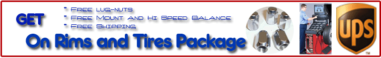 get free mount and balance, shipping on rim and tire package